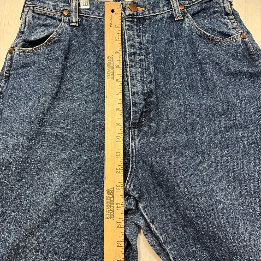 Vintage Wrangler Women’s Jeans 13/14 x 34 High Rise Blue Denim Made in USA Mom - Picture 5 of 10